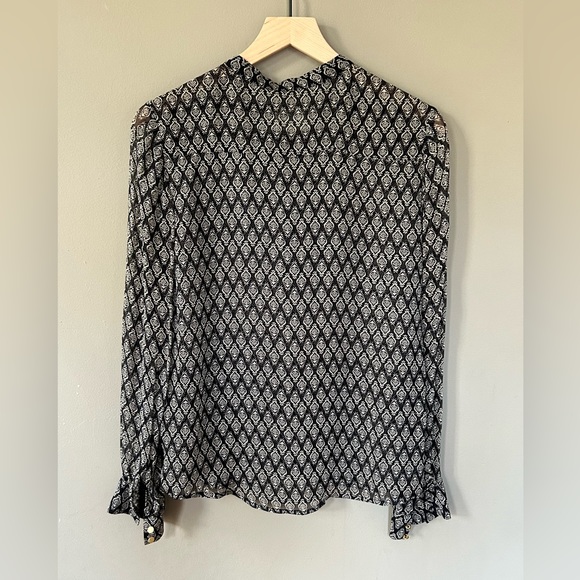 Sezane long sleeve print blouse 38 - Picture 4 of 6